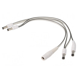 Cablu Alb DC 5,5/2,1 la 5,5/2,5 4x Mufă-Soclu | Electronic-mag.ro | Componente Electronice