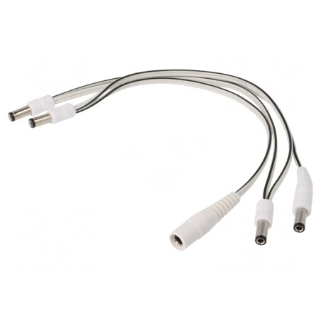 Cablu Alb DC 5,5/2,1 la 5,5/2,5 4x Mufă-Soclu | Electronic-mag.ro | Componente Electronice