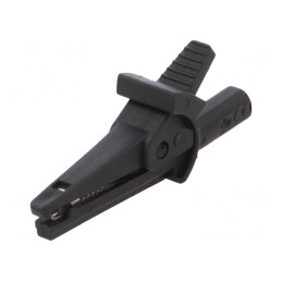 Bornă crocodil neagră 10A 600VDC 6mm | Electronic-mag.ro | Componente Electronice
