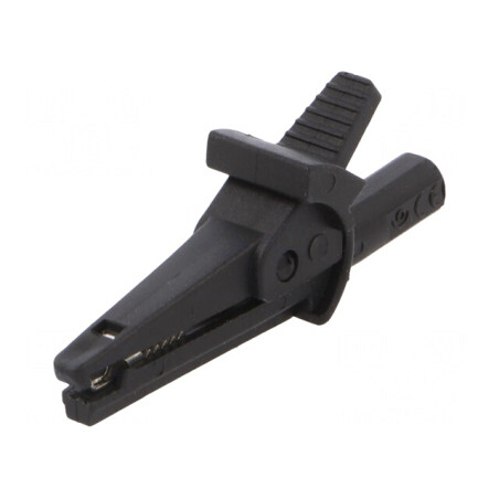 Bornă crocodil neagră 10A 600VDC 6mm | Electronic-mag.ro | Componente Electronice