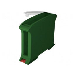 Carcasă pentru şină DIN verde 101mm x 22,5mm x 80,2mm | Electronic-mag.ro | Componente Electronice