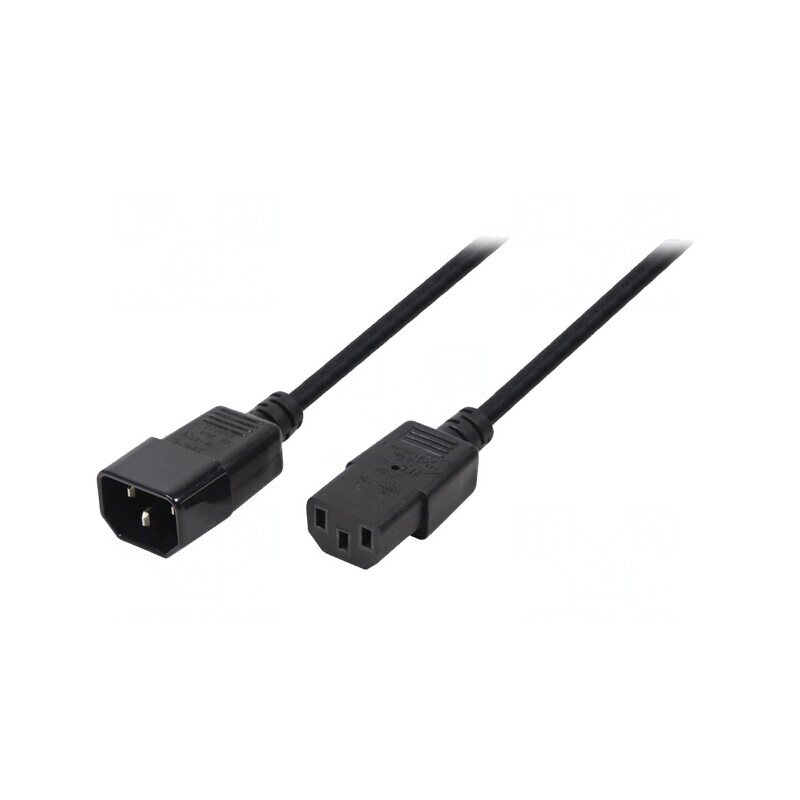 Cablu Prelungitor IEC C13 la IEC C14 3m Negru 10A 250V | Electronic-mag.ro | Componente Electronice Cablu Prelungitor IEC C13 la IEC C14 3m Negru 10A 250V | Electronic-mag.ro | Componente Electronice