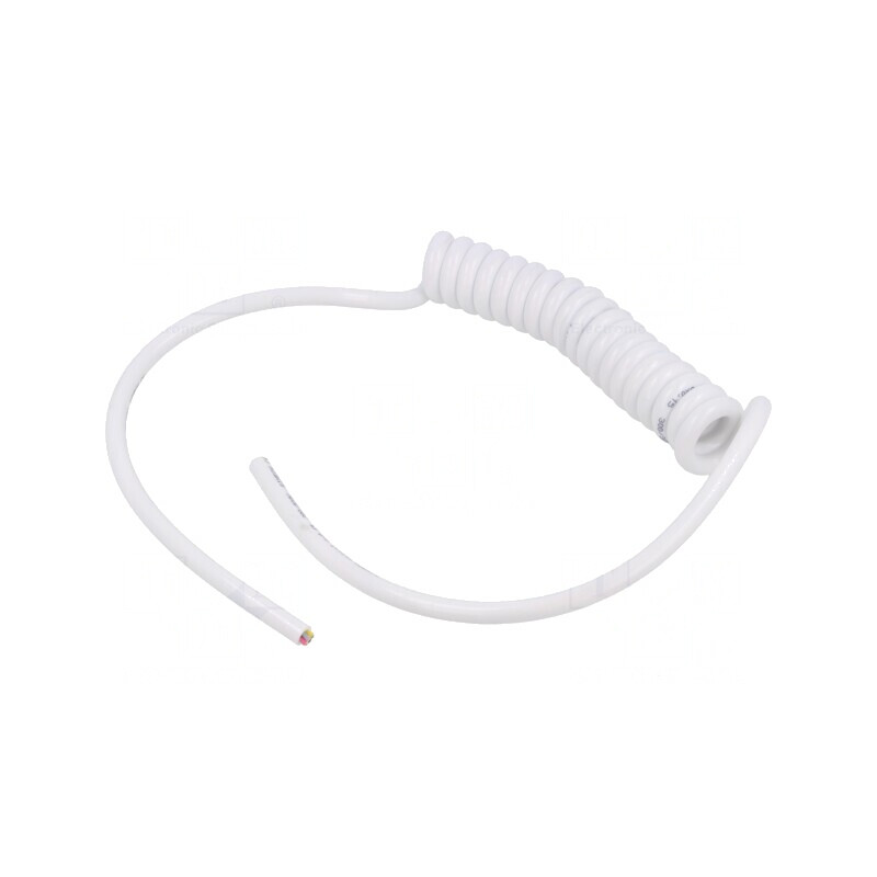 Cablu Spirale Alb PUR 0.2-0.8m 300V 6x0.15mm2 | Electronic-mag.ro | Componente Electronice