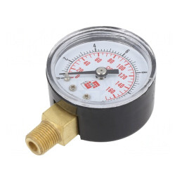 Manometru 0-12 bar 40mm pentru lichide și gaze inerte | Electronic-mag.ro | Componente Electronice
