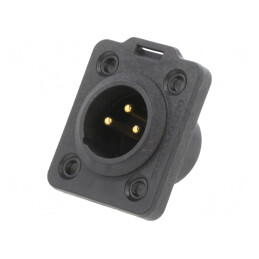 Soclu XLR 3 Pin Lipire Negru 6A | Electronic-mag.ro | Componente Electronice