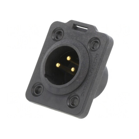 Soclu XLR 3 Pin Lipire Negru 6A | Electronic-mag.ro | Componente Electronice