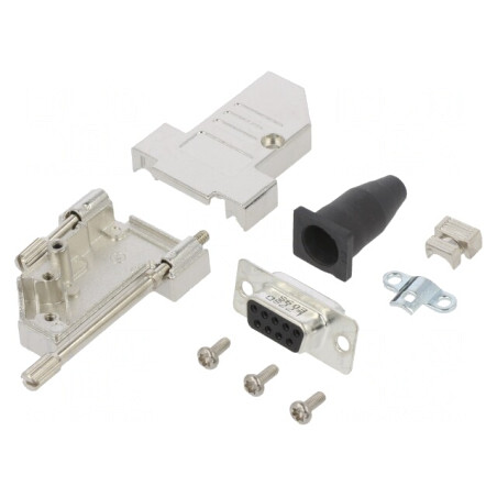 Conector D-Sub 9 PIN Mamă Unghi 45° Lipire Pe Cablu Gold Flash | Electronic-mag.ro | Componente Electronice