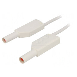 Cablu de măsurare 32A mufă banană 4 mm alb | Electronic-mag.ro | Componente Electronice