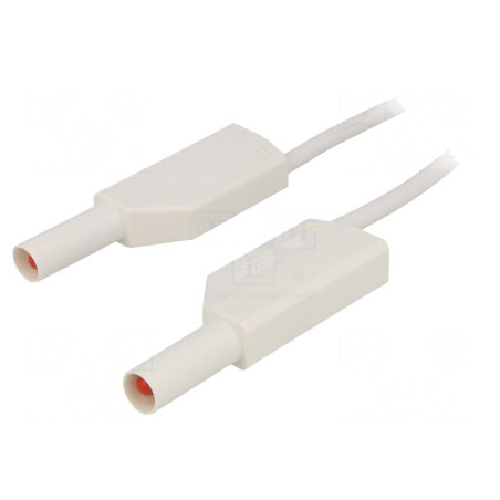 Cablu de măsurare 32A mufă banană 4 mm alb | Electronic-mag.ro | Componente Electronice