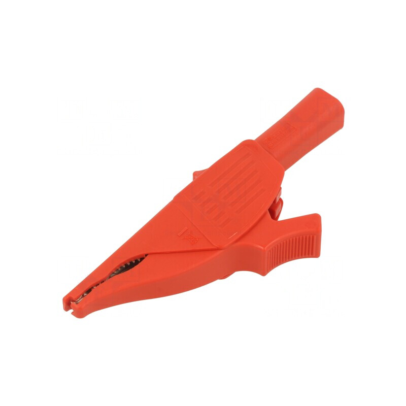 Bornă crocodil 19A roşie 39.5mm | Electronic-mag.ro | Componente Electronice