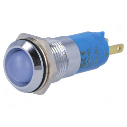 Lampă de Control LED Albastră 230V IP67 Ø14mm