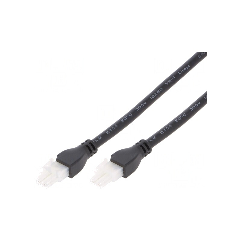 Cablu Mini-Fit Jr mamă 2 pini 0,5m PVC 18AWG 8A | Electronic-mag.ro | Componente Electronice