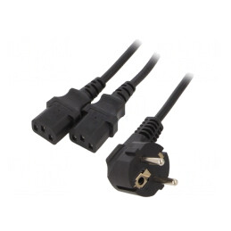 Cablu Prelungitor 3x1mm2 IEC C13 Dual | Electronic-mag.ro | Componente Electronice
