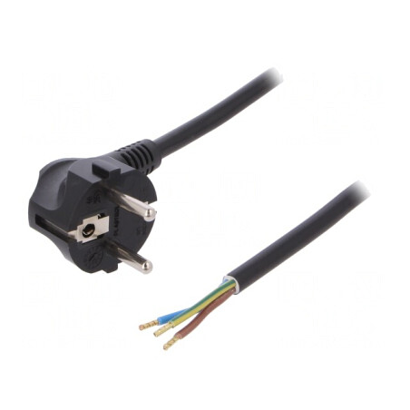 Cablu Electric PVC 3x1,5mm² 3m Negru | Electronic-mag.ro | Componente Electronice