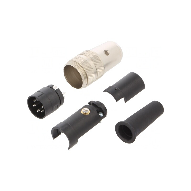 Mufă Tată M16 Lipire pe Cablu 5 PIN 6A 150V Drept | Electronic-mag.ro | Componente Electronice