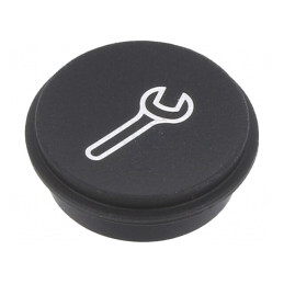 Tastă rotundă neagră 21mm | Electronic-mag.ro | Componente Electronice