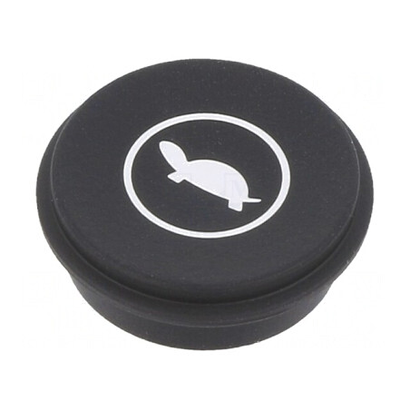Tastă rotundă neagră 21mm | Electronic-mag.ro | Componente Electronice