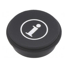Tastă rotundă neagră Ø21mm | Electronic-mag.ro | Componente Electronice