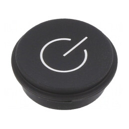Tastă rotundă neagră Ø21mm | Electronic-mag.ro | Componente Electronice
