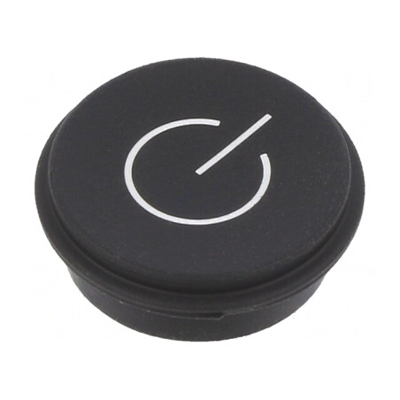 Tastă rotundă neagră Ø21mm | Electronic-mag.ro | Componente Electronice
