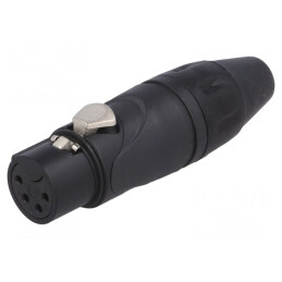 Mufă XLR 4-Pin Mamă Dreaptă pentru Cablu | Electronic-mag.ro | Componente Electronice