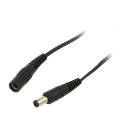 Cablu Alimentare DC 5,5/2,1mm Negru 2x0,5mm2 | Electronic-mag.ro | Componente Electronice