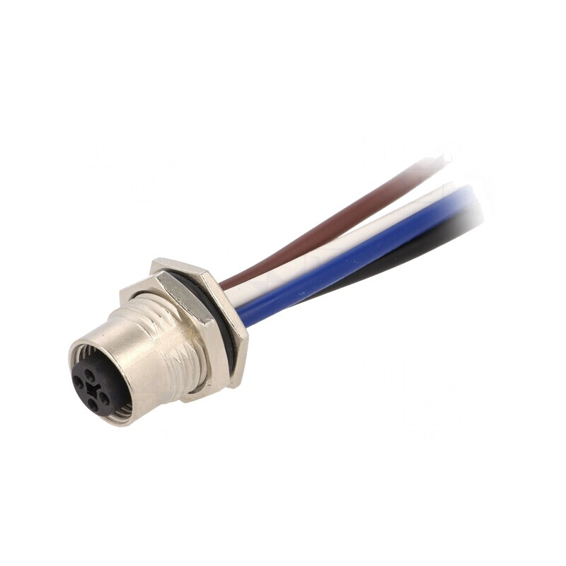 Soclu M12 4 Pin Mamă IP67 12A 1,5mm2 | Electronic-mag.ro | Componente Electronice