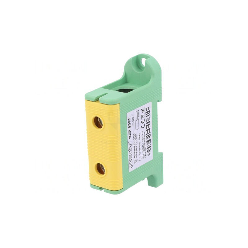 Conector Șine 95mm2 1 Pista 2 Borne Galben-Verde | Electronic-mag.ro | Componente Electronice