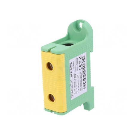 Conector Șine 95mm2 1 Pista 2 Borne Galben-Verde | Electronic-mag.ro | Componente Electronice
