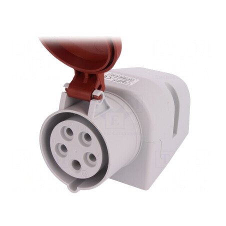 Conector Alimentare AC Trifazat 16A 400VAC IP44 Soclu Mamă | Electronic-mag.ro | Componente Electronice