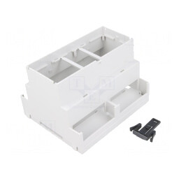 Carcasă pentru șină DIN, gri, 90x106x68 mm | Electronic-mag.ro | Componente Electronice