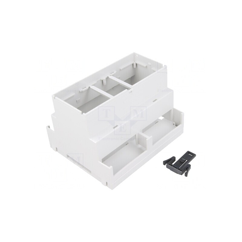 Carcasă pentru șină DIN, gri, 90x106x68 mm | Electronic-mag.ro | Componente Electronice