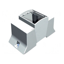Carcasă pentru șină DIN, 110mm x 53.5mm x 62mm, gri, model 3 | Electronic-mag.ro | Componente Electronice