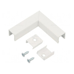 Conector colț 90° alb aluminiu SMART10 | Electronic-mag.ro | Componente Electronice