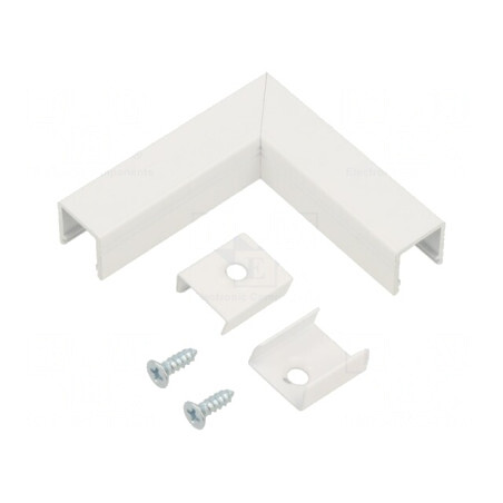 Conector colț 90° alb aluminiu SMART10 | Electronic-mag.ro | Componente Electronice