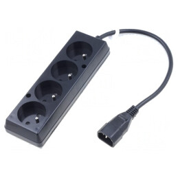 Cablu Prelungitor 3x1mm2 cu 4 Prize, 0.3m | Electronic-mag.ro | Componente Electronice