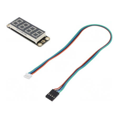 Afișaj LED Verde 4 Digits 67x22mm 5VDC Interfață I2C | Electronic-mag.ro | Componente Electronice