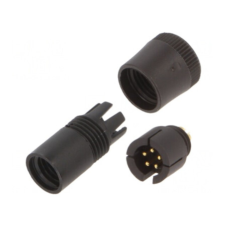 Conector circular 60V 5 pini mufă tată pe cablu 3A | Electronic-mag.ro | Componente Electronice
