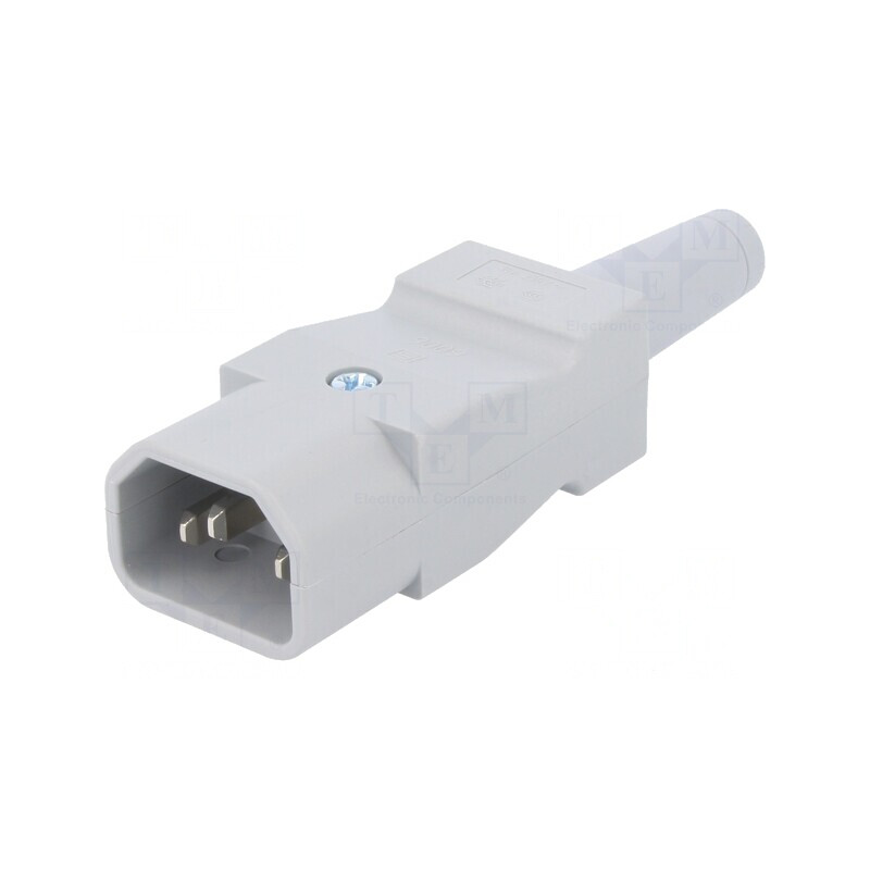 Conector alimentare AC mufă tată 10A 250V drept | Electronic-mag.ro | Componente Electronice