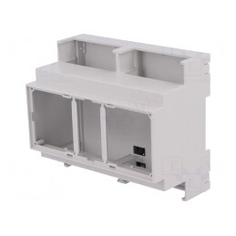 Carcasă pentru șină DIN, 90x106x53 mm, gri PPO | Electronic-mag.ro | Componente Electronice