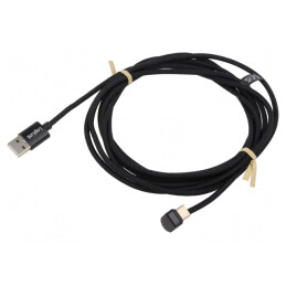 Cablu USB 2.0 USB-C la USB-C unghi 3m negru 60W 3A | Electronic-mag.ro | Componente Electronice