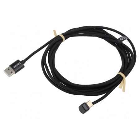 Cablu USB 2.0 USB-C la USB-C unghi 3m negru 60W 3A | Electronic-mag.ro | Componente Electronice
