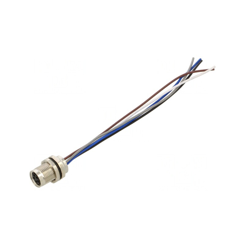 Conector M8 Femelă 5 Pin Montare Panou 3A | Electronic-mag.ro | Componente Electronice