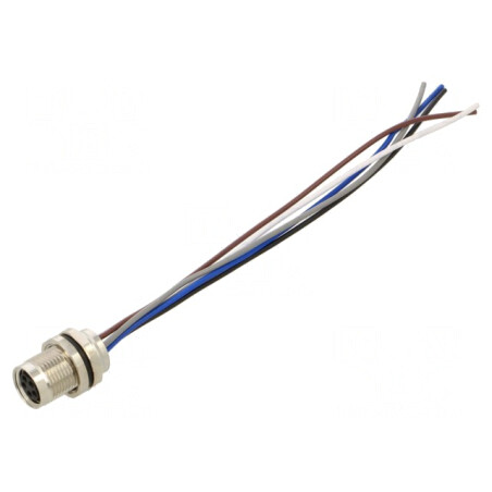 Conector M8 Femelă 5 Pin Montare Panou 3A | Electronic-mag.ro | Componente Electronice