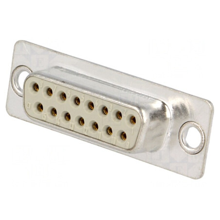 Mufă D-Sub 15 PIN Lipire Contacte Întoarse | Electronic-mag.ro | Componente Electronice
