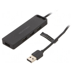 Hub USB 2.0 Negru 4 Porturi 480Mbps | Electronic-mag.ro | Componente Electronice
