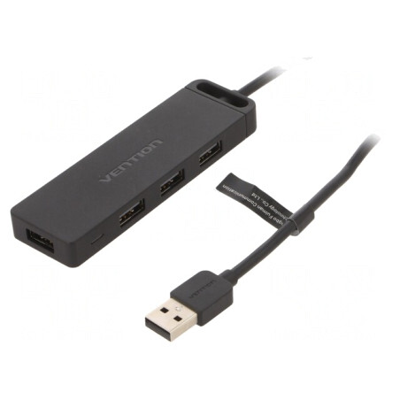 Hub USB 2.0 Negru 4 Porturi 480Mbps | Electronic-mag.ro | Componente Electronice