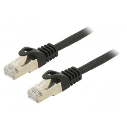 Patch cord S/FTP Cat 6a 10m negru Cablexpert | Electronic-mag.ro | Componente Electronice