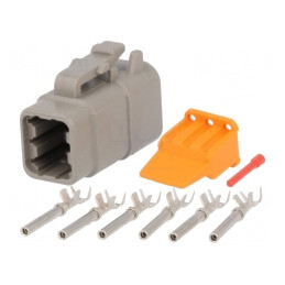 Conector cablu-cablu DTM mamă 6 pini crimpat | Electronic-mag.ro | Componente Electronice