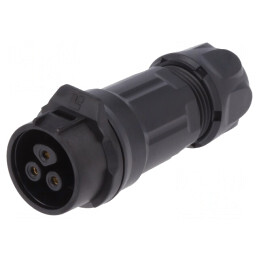 Mufă Conector Circular 3 Pin Aurit 10A | Electronic-mag.ro | Componente Electronice